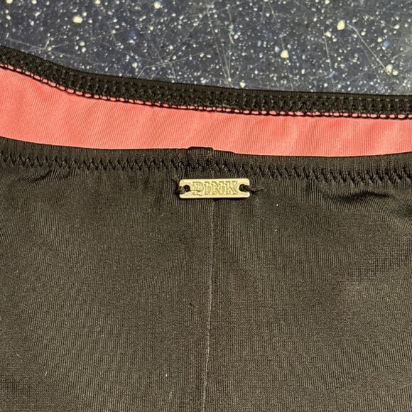 Victoria's Secret PINK NWOT Bikini Bottom Solid Black Scallop Trim Hi-Cut SZ L - Picture 4 of 8